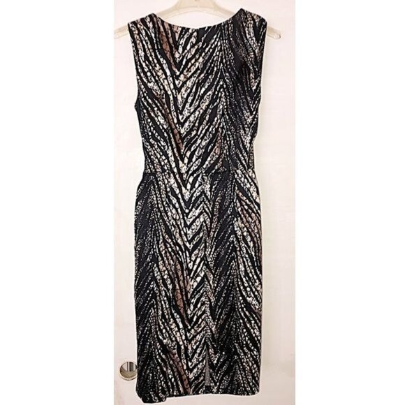 DRESS BARN -WOMENS STRAP ANIMAL PRINT BELTED KNEE LENGHT DRESS SIZE 10 - Picture 5 of 7